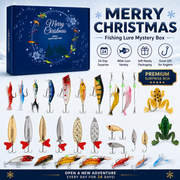 24-Day Fishing Lure Advent Calendar Mystery Box – Assorted Fishing Baits & Tackle Gift for Anglers