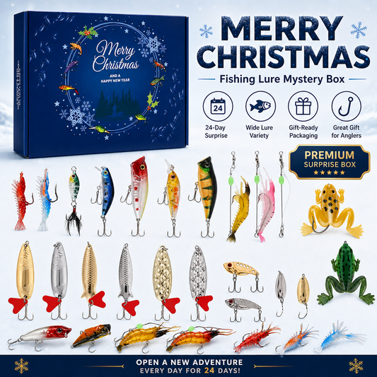 24-Day Fishing Lure Advent Calendar Mystery Box – Assorted Fishing Baits & Tackle Gift for Anglers