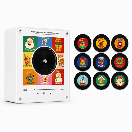 Christmas NFC music fridge magnet with nine mini records